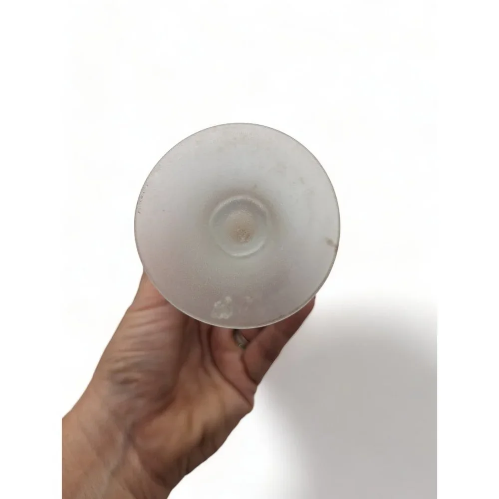 Vintage Satin Glass Pedestal Rib Swirl Bud Vase 10 3/4